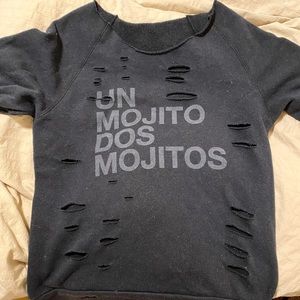 Shakira Un Mojito Dos Mojito Distressed Sweater
